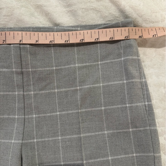 DREW Gray Plaid windowpane Trousers side zip front seam flat front - Picture 4 of 7